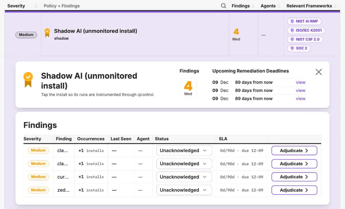 Qpoint Secure dashboard